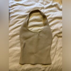 Sculpt Knit Backless Halter Top
Ribbed halter tank top